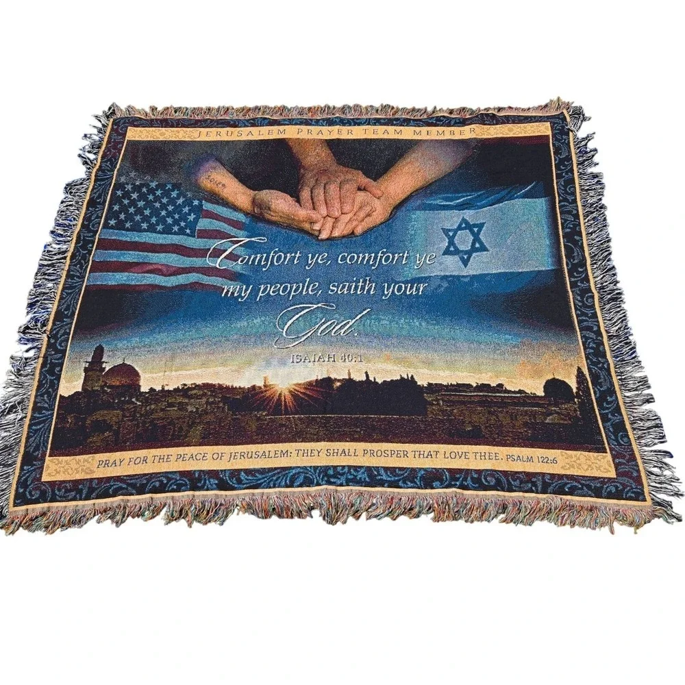 Tapestry Throw Blanket Jerusalem Prayer Team Isaiah 40:1 51